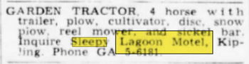 Sleepy Lagoon Motel - May 12 1961 Article (newer photo)